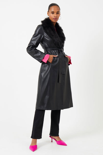 Hazel Leather Trench Coat