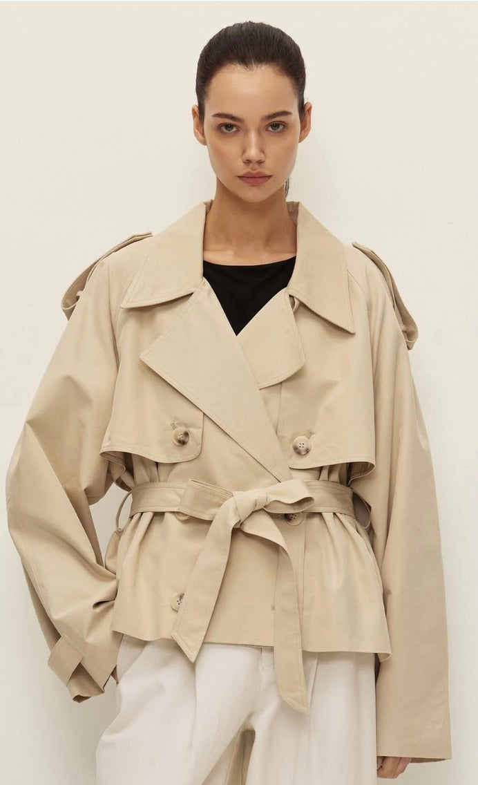 Greta Cropped Trench Coat