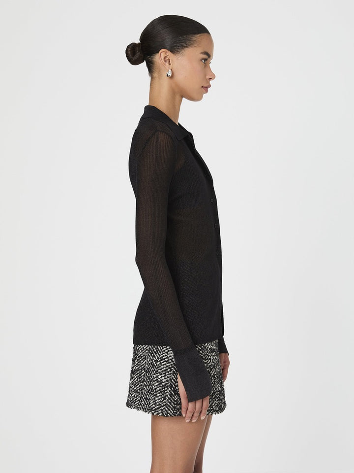 Sloan Lurex Collared Top