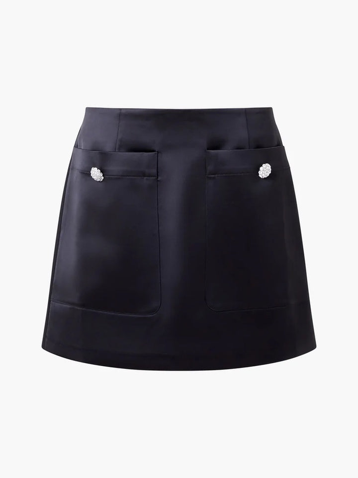 Casey Satin Embellished Skirt