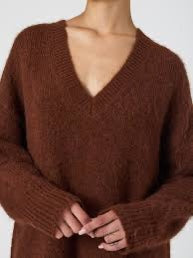 Fluffy V-neck Sweater