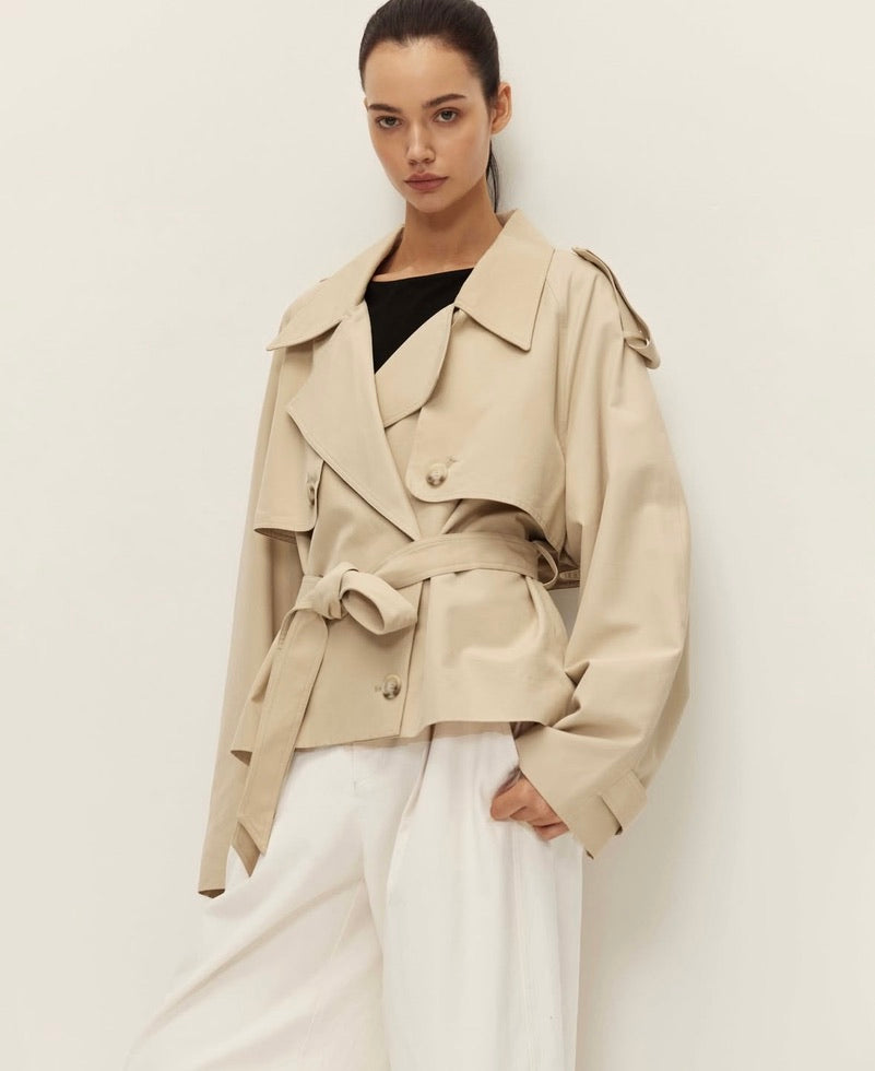 Greta Cropped Trench Coat