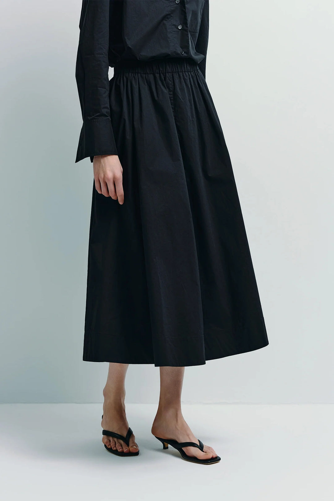 Andra Poplin Midi Skirt