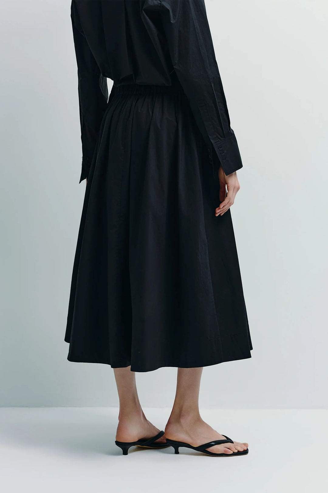 Andra Poplin Midi Skirt