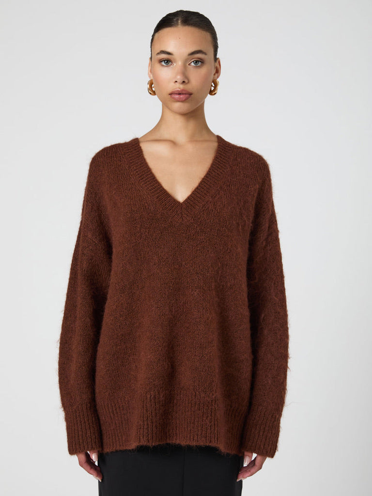 Fluffy V-neck Sweater