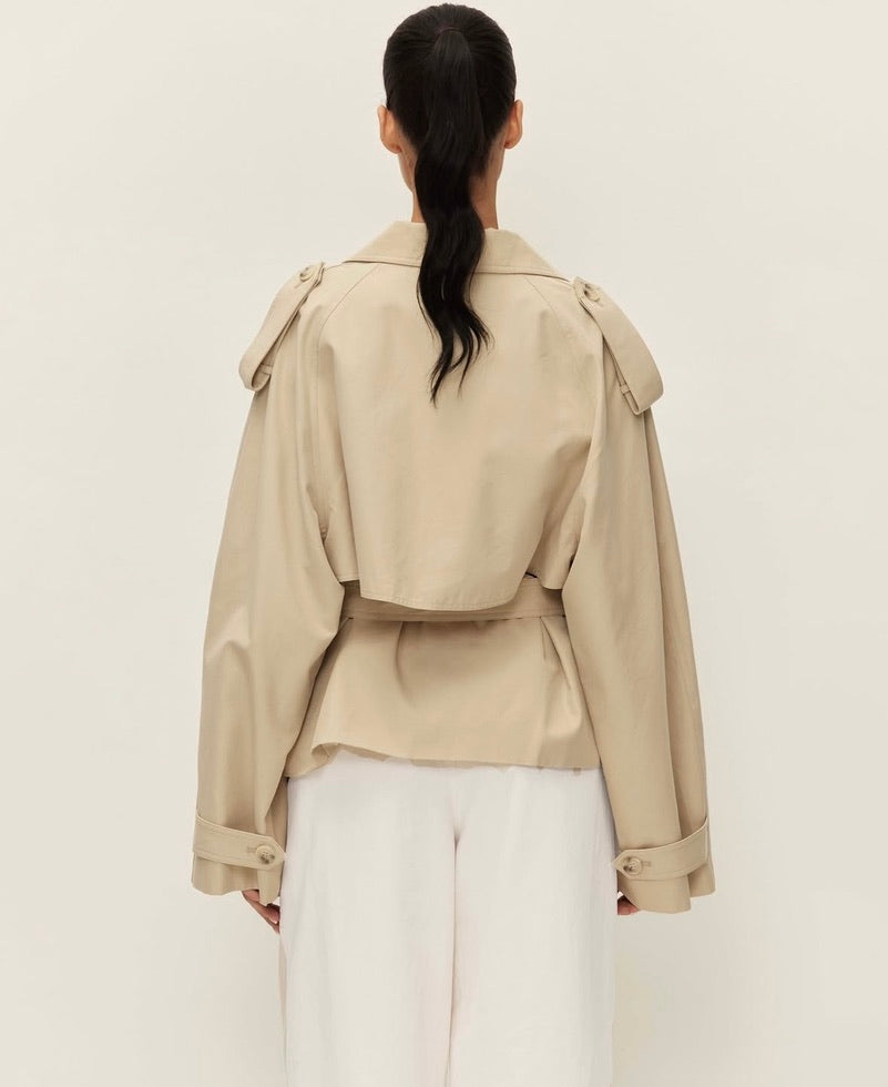 Greta Cropped Trench Coat