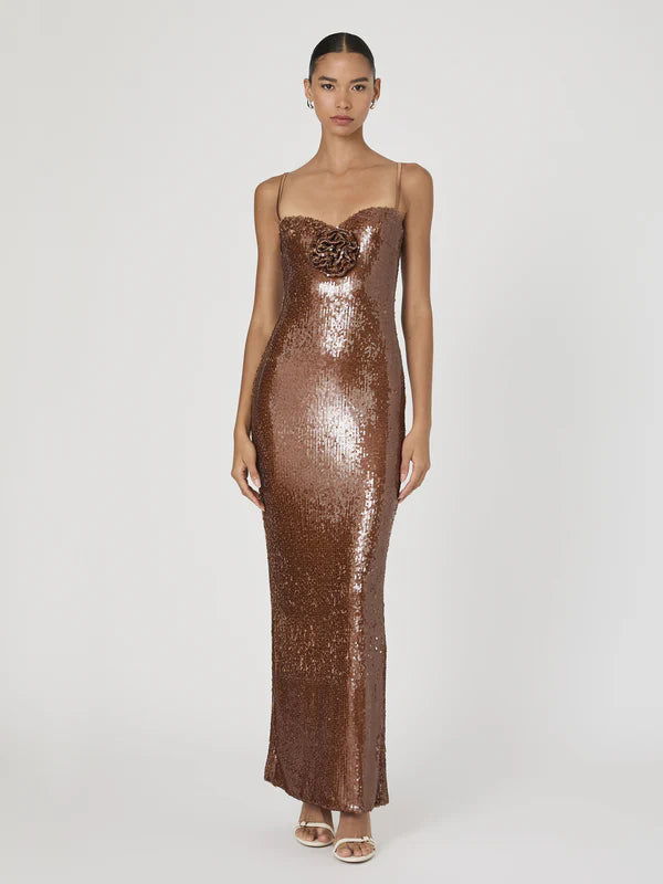 Beatrice Sequin Strappy Maxi Dress