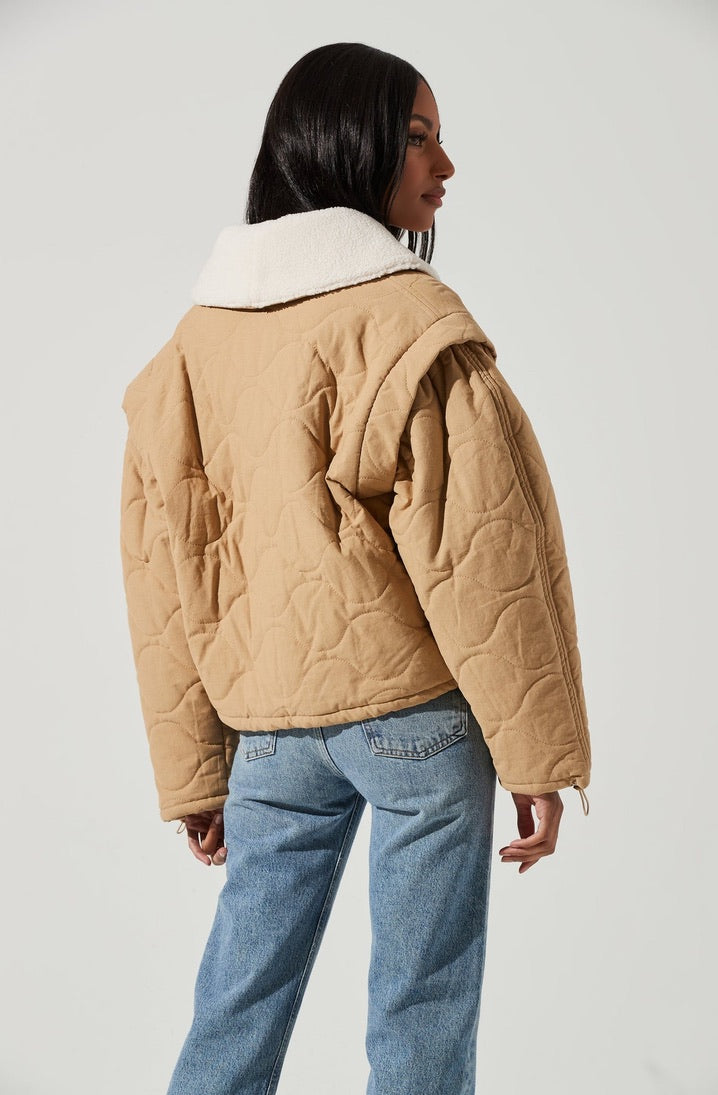 Nadine Quilted Faux Shearling Jacket