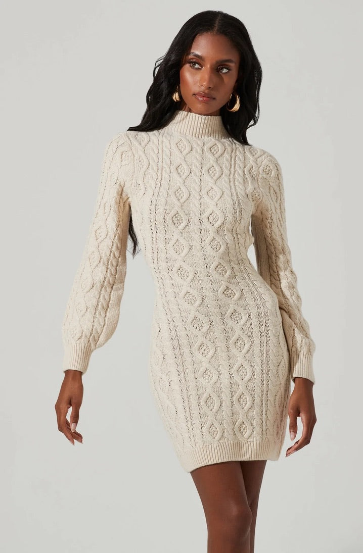 Mimi Cable Knit Sweater Dress